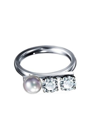 TASAKI 18kt white gold Collection Line Balance diamond twin ring - Silver