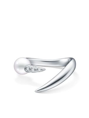 TASAKI 18kt white gold Collection Line Danger Horn ring - Silver
