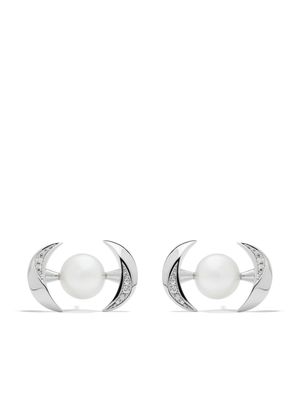 TASAKI 18kt white gold TASAKI Atelier Buoy South Sea pearl and diamond earrings - Silver