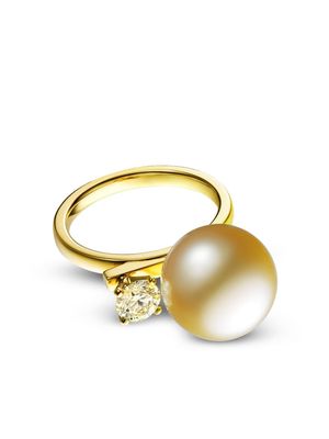 TASAKI 18kt yellow gold Collection Line Balance pearl ring