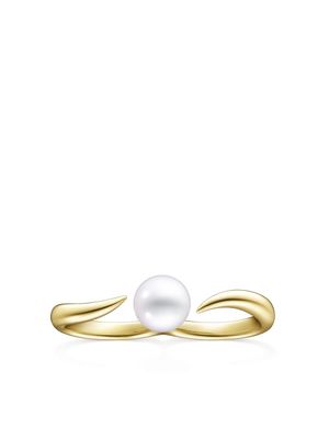 TASAKI 18kt yellow gold Collection Line Danger Horn pearl ring