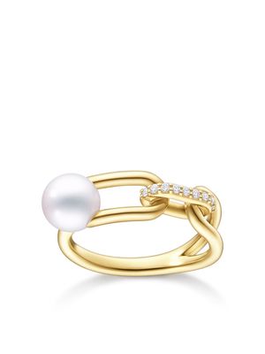 TASAKI 18kt yellow gold Collection Line Fine Link pearl ring