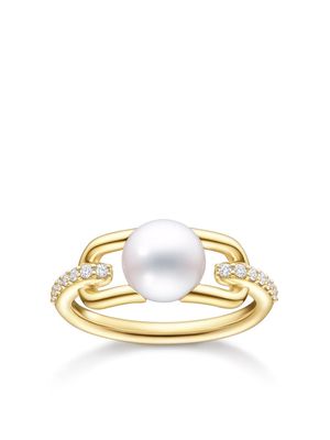 TASAKI 18kt yellow gold Collection Line Fine Links pearl ring