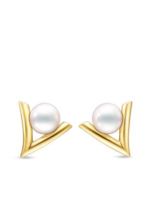 TASAKI 18kt yellow gold Danger Claw pearl earrings