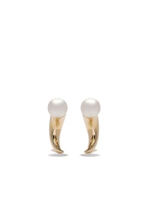 TASAKI 18kt yellow gold Danger Horn pearl earrings