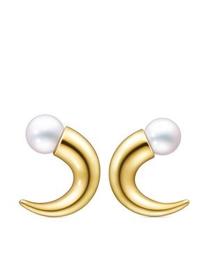 TASAKI 18kt yellow gold Danger Horn pearl stud earrings