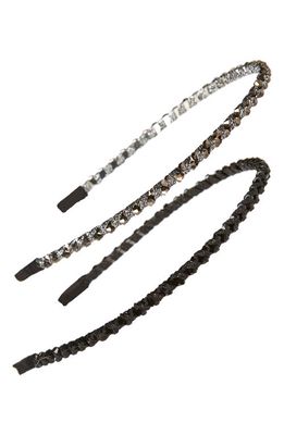Tasha 2-Pack Assorted Embellished Headbands in Black Hematite