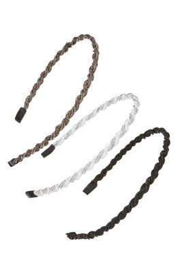 Tasha Assorted 3-Pack Twisted Headbands in Blkwhtgry