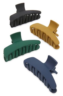 Tasha Assorted 4-Pack Small Matte Jaw Hair Clips in Black Mustard Green Navy