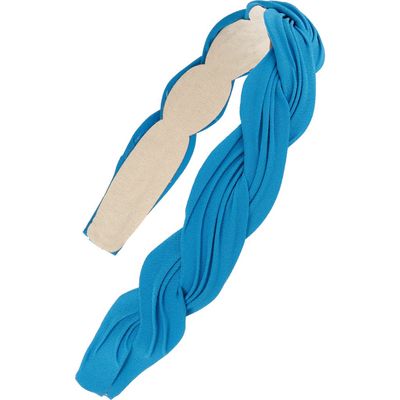 Tasha Braided Pleated Skinny Headband in Turquoise