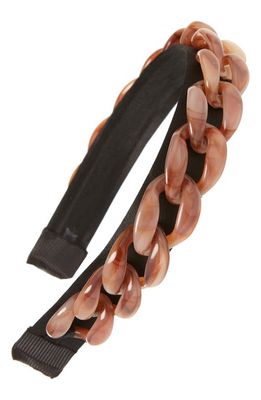 Tasha Chain Link Headband in Black Light Brown