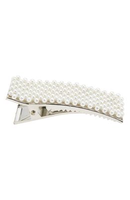 Tasha Embellished Chignon Clip in Silver Pearl