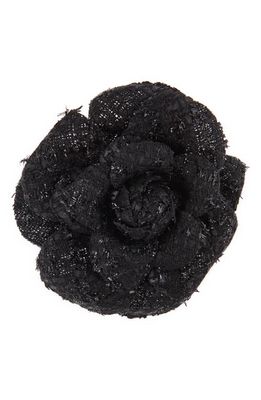 Tasha Flower Rosette Barrette in Black