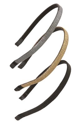 Tasha Pleated Headband in Black/Gold/Silver