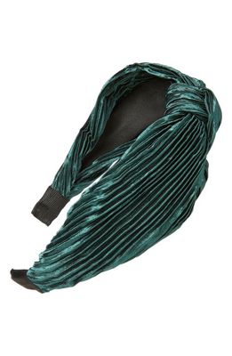 Tasha Pleated Knot Headband in Green