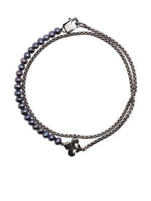 Tateossian bead-embellished chain-link bracelet - Silver