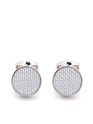 Tateossian embossed carbon tablet cufflinks - Silver
