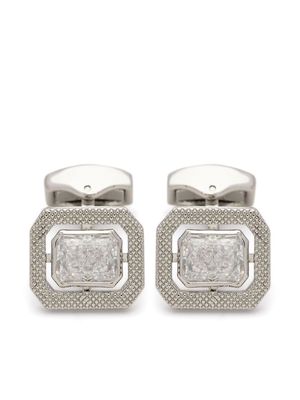 Tateossian Halo rectangular cufflinks - Silver