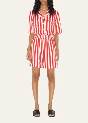 Tawney Stripe Silk Shorts