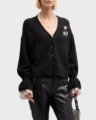 Tayah Crystal Embellished Knit Cardigan