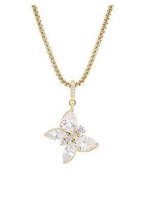 Taylor 18K-Gold-Plated & Cubic Zirconia Butterfly Pendant Necklace