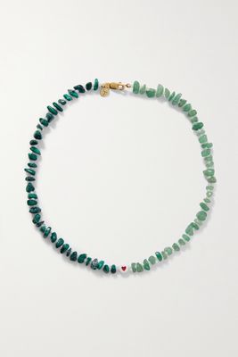 TBalance Crystals - Forest Aventurine, Malachite And Enamel Necklace - Green