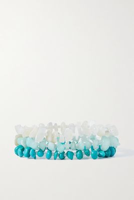 TBalance Crystals - Set Of Three Multi-stone Bracelets - Blue