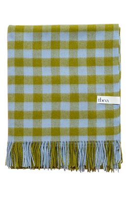 TBCo Gingham Lambswool Blanket in Moss Oversized Gingham
