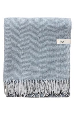 TBCo Recycled Wool Blend Blanket in Charcoal Herringbone