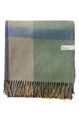TBCo Recycled Wool Blend Blanket in Green Patchwork Check