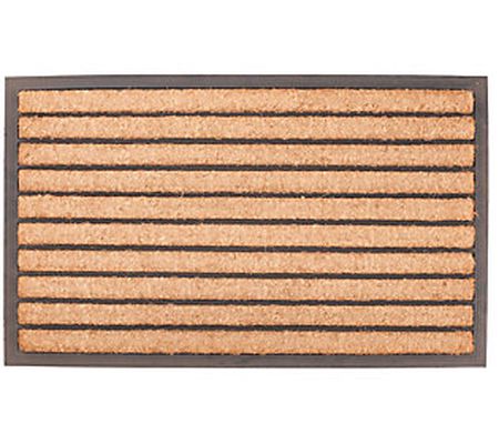 TC Ribbed Natural Coir and Rubber Doormat - Lar ge