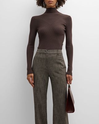 Tea Cable-Knit Turtleneck Sweater