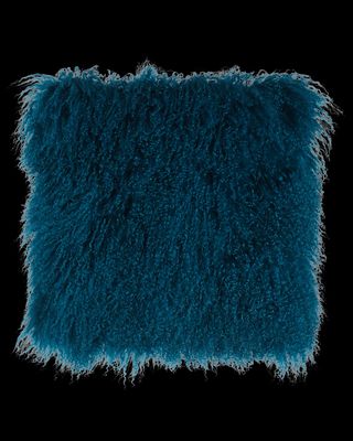 Teal Tibetan Lamb Pillow