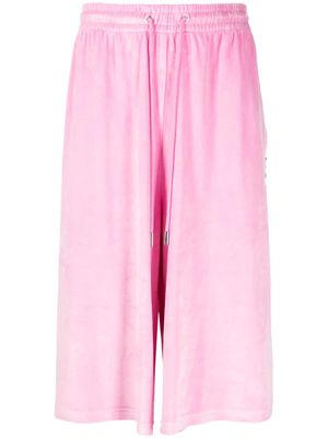 TEAM WANG design brushed-effect drawstring bermuda shorts - Pink
