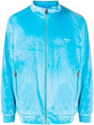 TEAM WANG design brushed-finish zip-up jacket - Blue