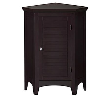 Teamson Home 1 Door Wood Corner Floor Cabinet, Dark