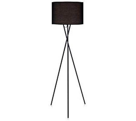 Teamson Home Cara Tripod Floor Lamp with Blac k Shade
