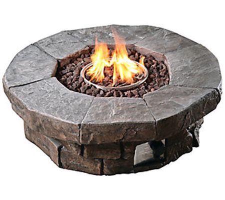 Teamson Home Outdoor Round Propane Gas Fire Pit