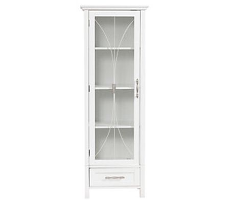 Teamson Home Wooden Linen Cabinet with Drawer, White