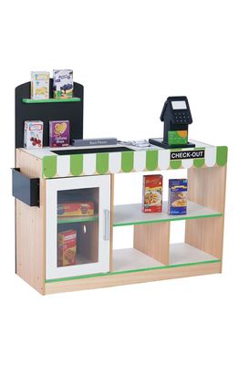 Teamson Kids Cashier Austin Checkout Counter Stand Playset in Green /Wood