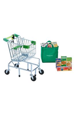 Teamson Kids Dallas Shopping Cart Playset in Chrome/Green