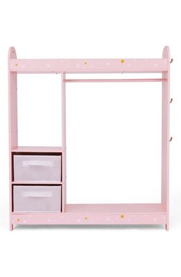 Teamson Kids Fantasy Fields Clothing Rack with Storage in Pink