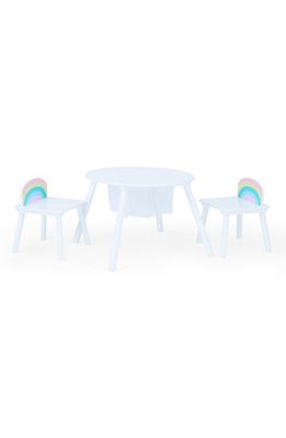 Teamson Kids Fantasy Fields Rainbow Table & Chairs Set in White