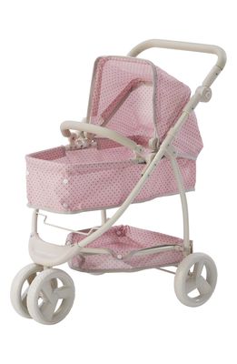 Teamson Kids Olivia's Little World 2-in-1 Doll Stroller in Pink/Grey