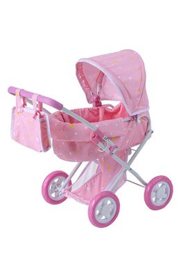 Teamson Kids Olivia's Little World Twinkle Stars Princess Deluxe Doll Stroller in Pink