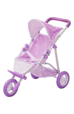 Teamson Kids Olivia's Little World Twinkle Stars Princess Toy Jogging Stroller in Purple/White