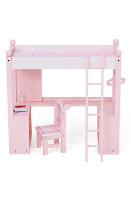 Teamson Kids Sophia's Aurora Princess 18-Inch Doll Loft Bed Set in Pink