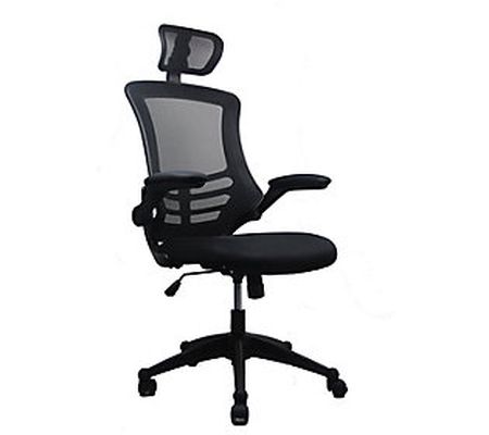 Techni Mobili High-Back Mesh Office Chair with Flip-Up Arms