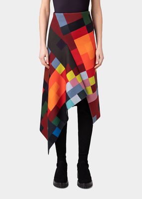 Techno Asymmetric Midi Skirt