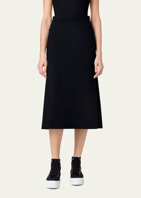 Techno Neoprene Midi Skirt